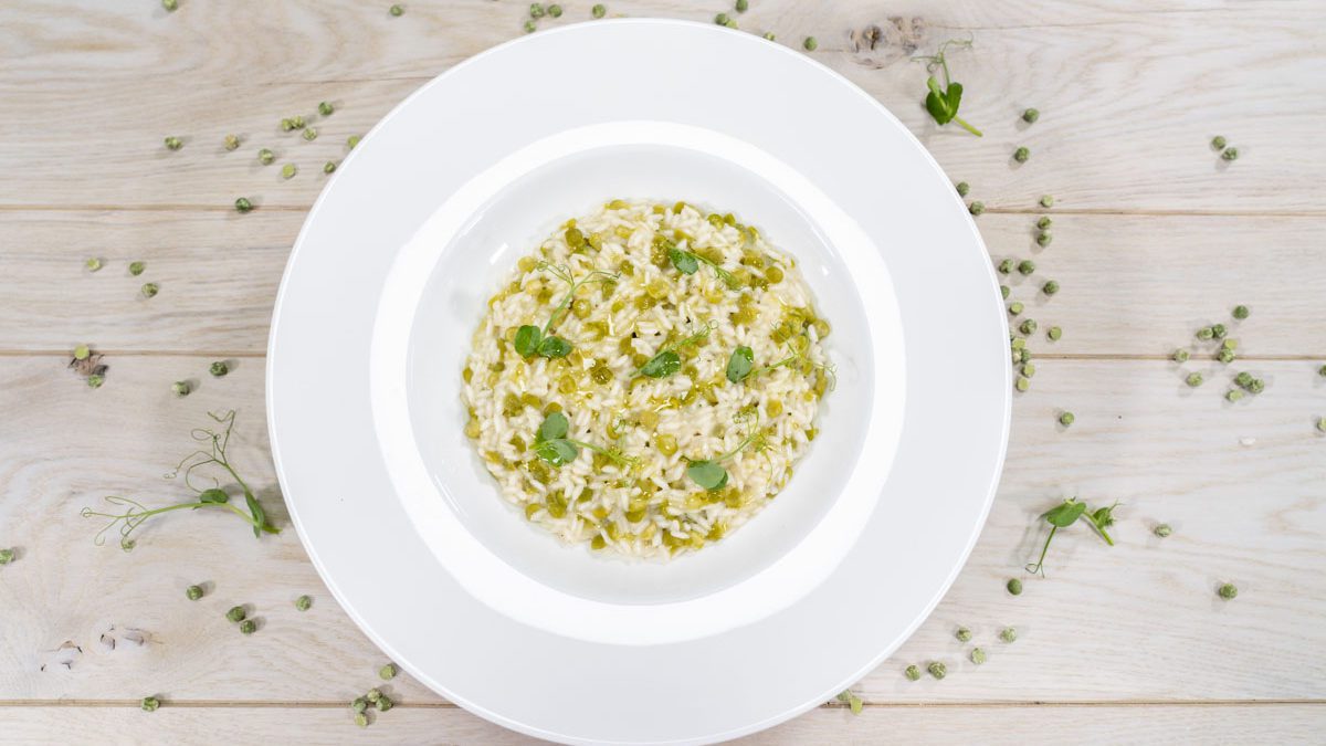 Risotto with shelled peas