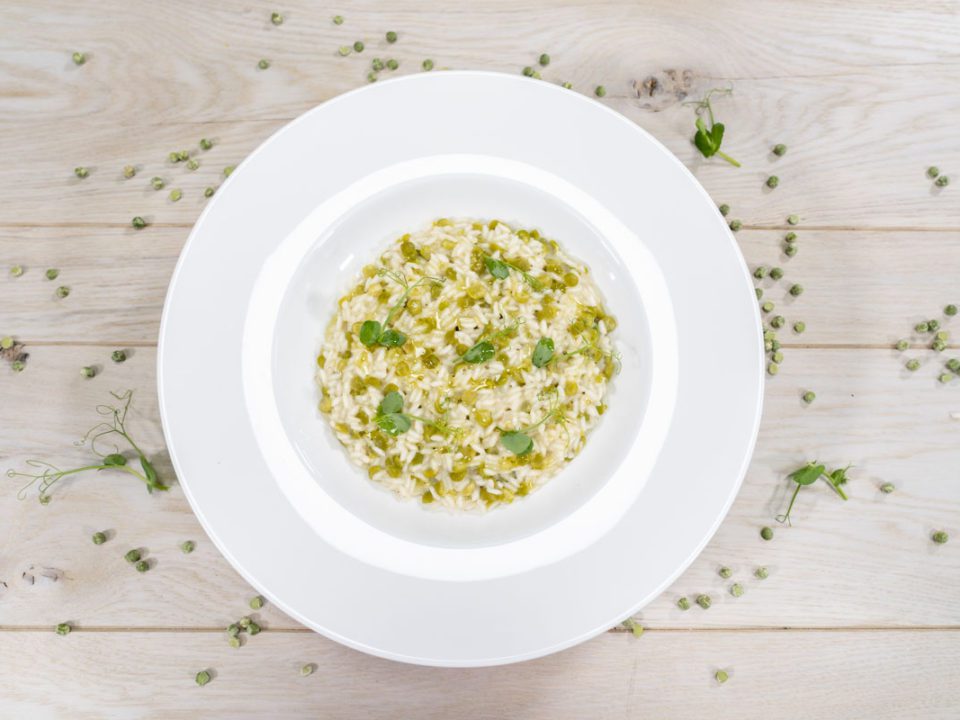 Risotto with shelled peas