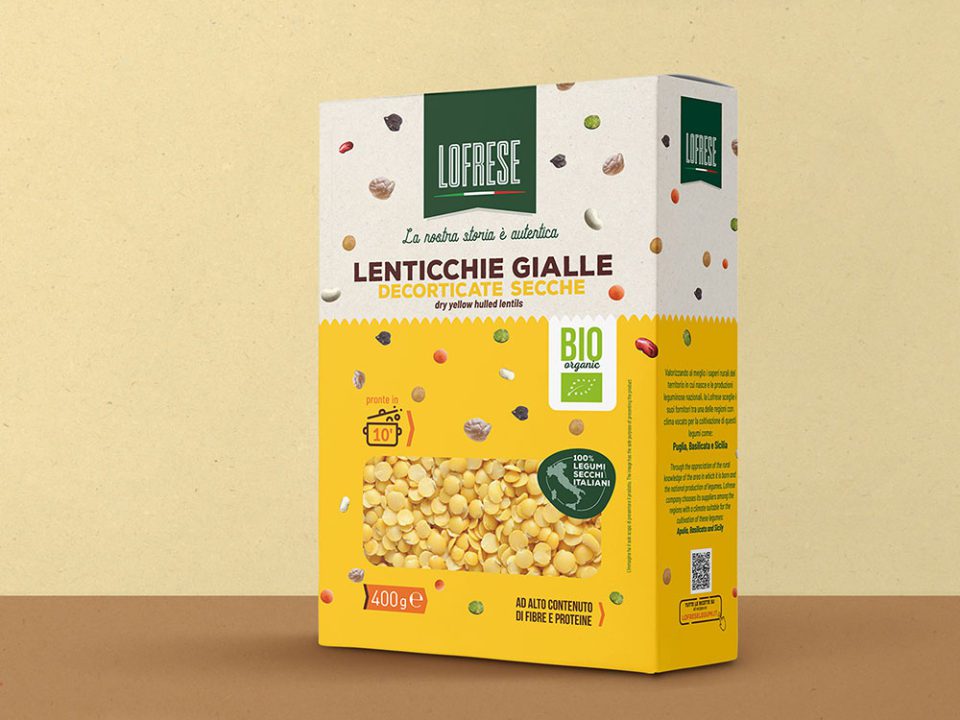 Shelled yellow lentils bio